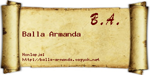 Balla Armanda névjegykártya
